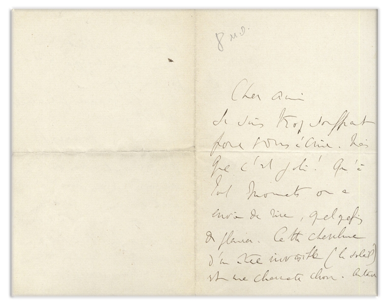 Marcel Proust Autograph Letter Signed, Circa 1911, Giving Generous Praise to a Fellow Writer -- ''...how lovely this is!  It constantly makes you laugh, sometimes cry...''